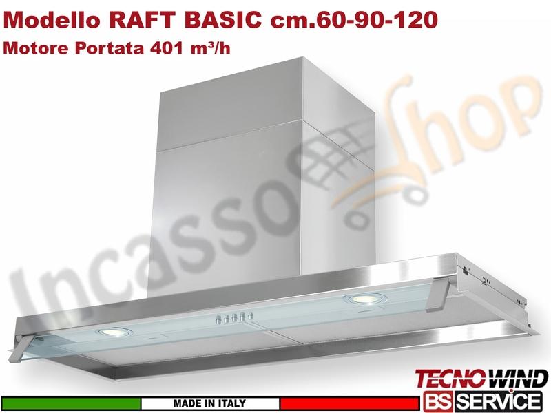 Cappa Gruppo Incasso 90 Sottopensile RAFT BASIC K132R0045 INOX STOP DROP Class.C