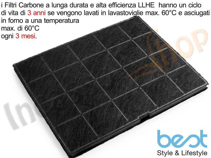 Filtro Cappa Carbone Attivo Alta Efficenza 902979879 ECFBLL02 cm.24 x19,3x1
