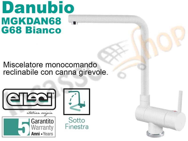 Rubinetto Miscelatore Elleci Danubio Reclinabile H max 5,5 Bianco