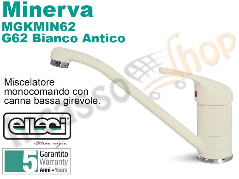 Miscelatore Minerva Canna Bassa G62 Bianco Antico