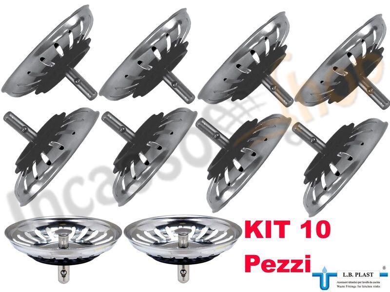 Kit 10 Pz Tappo DC1158-R Classic-Multi Ray Ø 7,9 Cestello Inox per Piletta Basket 3"