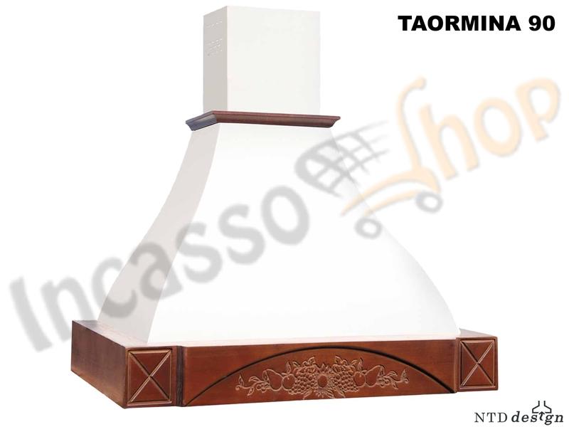 Cappa Cucina Rustica 90 Cornice Legno Verniciato Scolpito