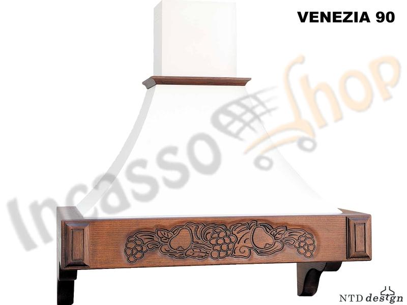 Cappa Cucina Rustica 90 Cornice Legno Grezzo Scolpito