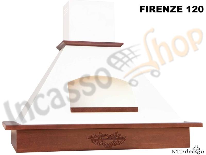 Cappa Parete Rustica 120 Con Nicchia e Trave Legno Frassino Grezzo
