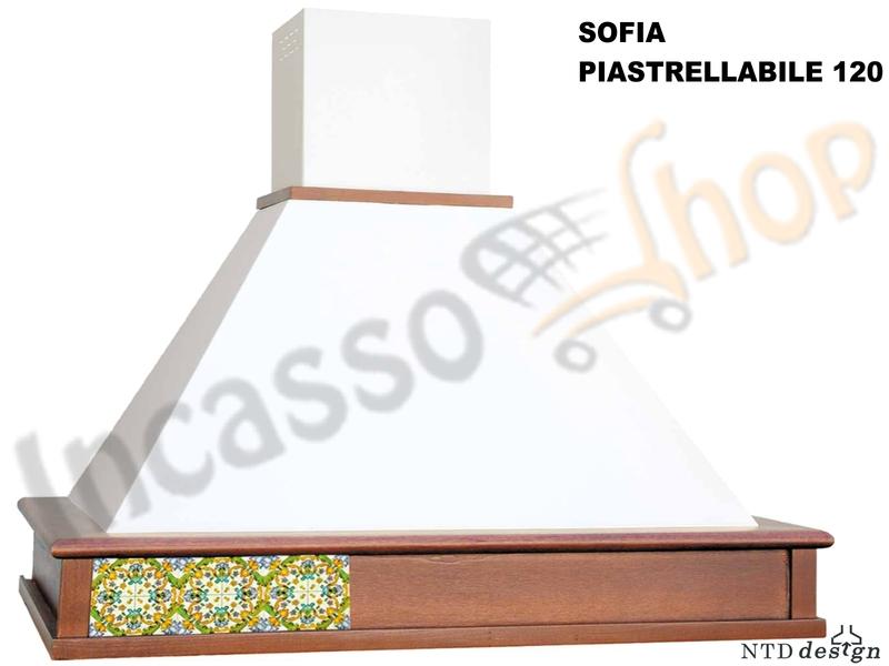 Cappa Parete Rustica 120 Con Trave Legno Massello Tiglio Grezzo