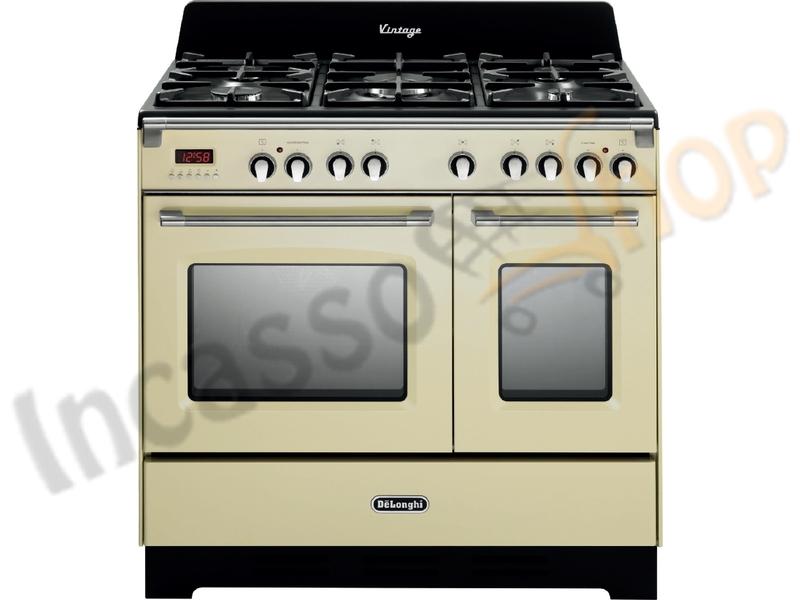 Cucina Mastercook 5 Fuohi e Forni Elettrici cm.90x60 Crema