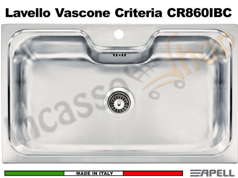Lavello Criteria cm. 86x50 1V Acciaio Inox