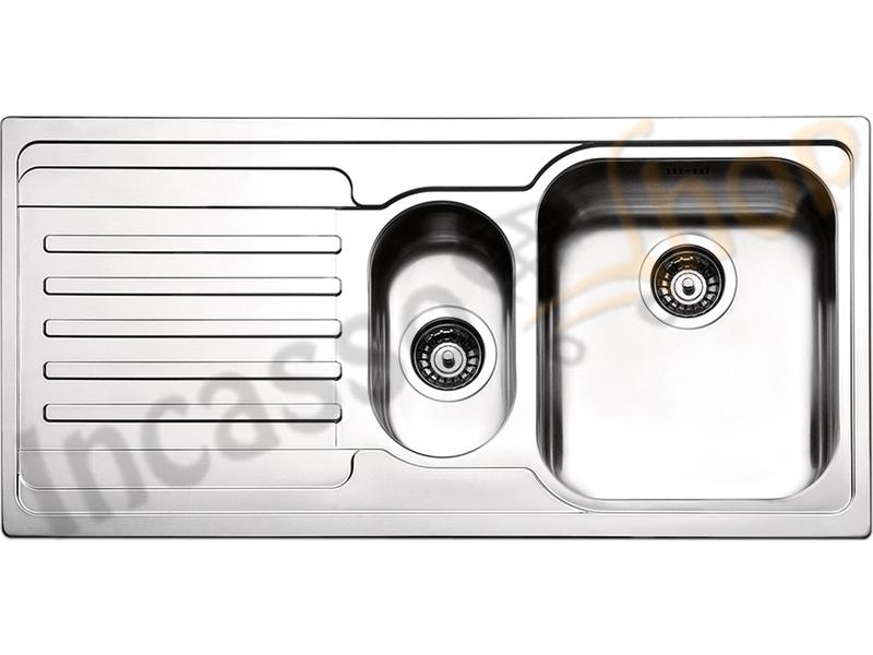 Lavello APELL-FHULLER Venezia Acciaio Antigraffio 100X50 1 Vasca e ½ DX e Go. SX