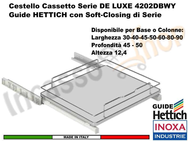 Carello Cassetto Cestello Estraibile DE LUXE Guide HETTICH Base 80