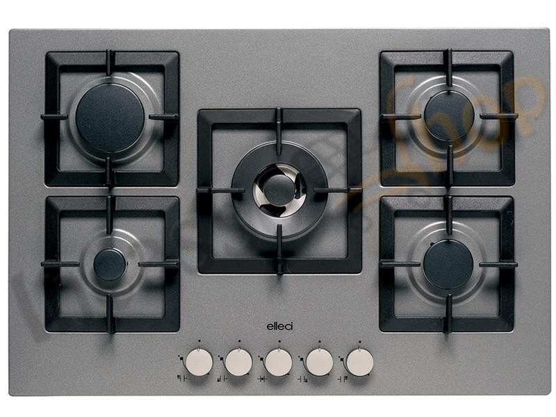 Piano Cottura cm. 75 Titanium Plano 5 Fuochi Gas Griglie in Ghisa