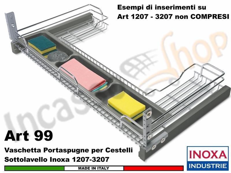 Vaschetta Ardesia Portaspugne Inoxa 99/100 AR X Sottolavello 1207 / 3207 da 100