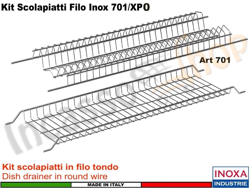 Kit Scolapiatti in Filo Acciaio Pensile 80 701/80XP0 Inox compreso di Scatola