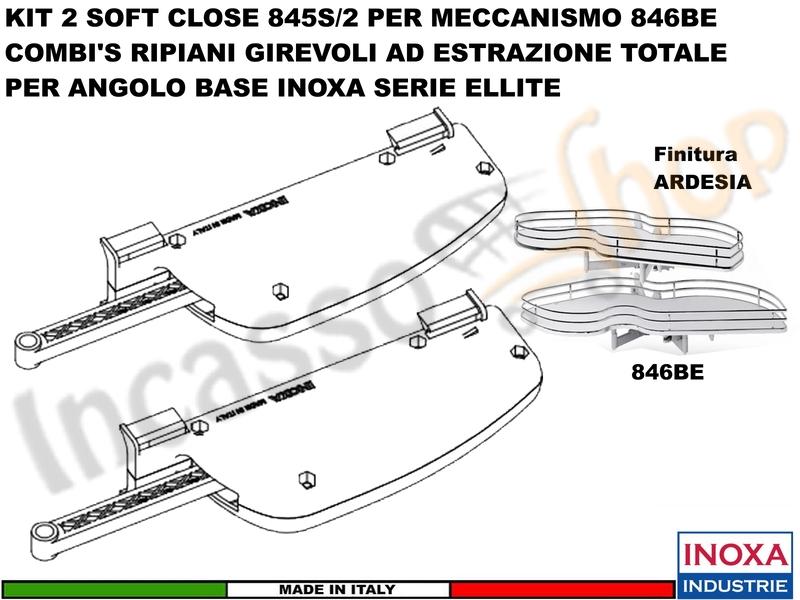 Kit 2 Soft Close 846S/2 Per Meccanismo 846BEY Combi'S INOXA ELLITE Ardesia