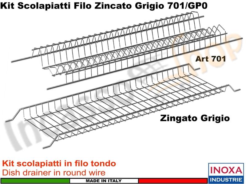 Scolapiatti INOXA-FHULLER Grigio Incasso Pensile 80 Interno 75,6 + Scatola
