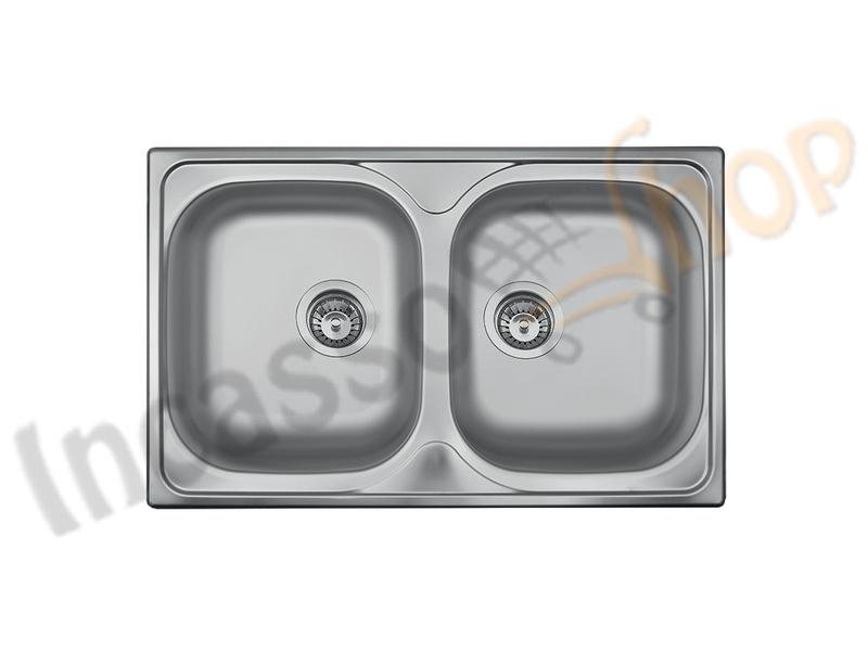 Lavello Apell Oceano Acciaio Prelucido cm. 79 X 50 2 Vasche