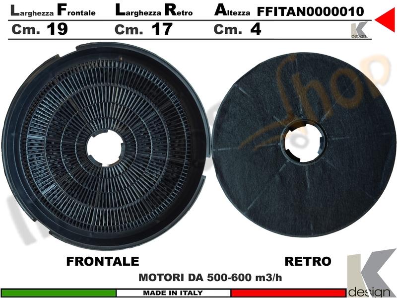 Coppia Filtri Carbone Attivo Ø 19 H 4 Per i Modelli Con Motore Da 500-600 m3/h