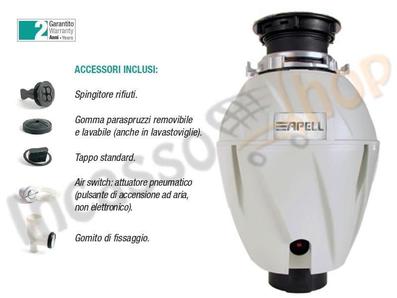 Tritarifiuti Dissipatore APELL GD50 Standard ½ Hp - 375 Watt