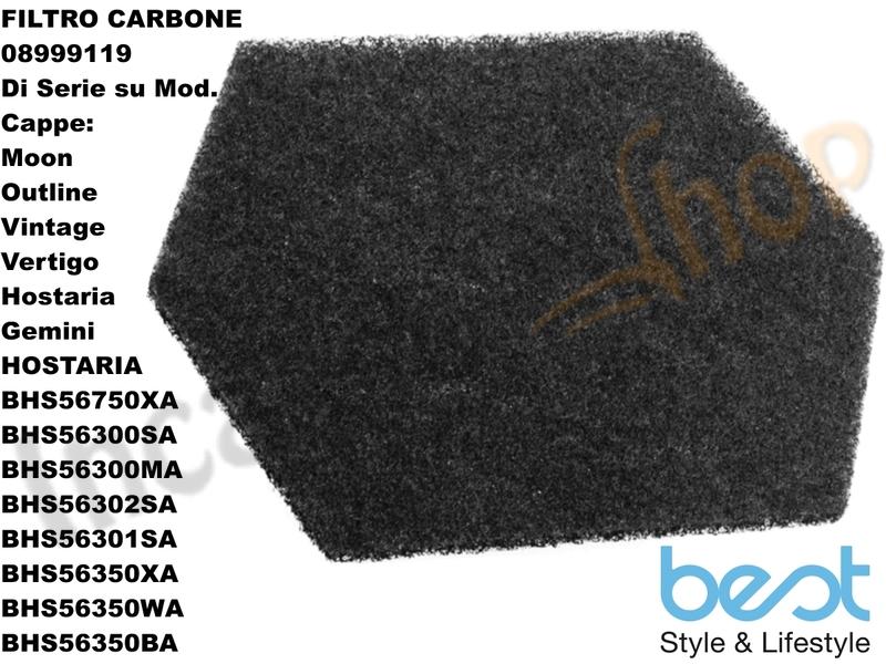 Filtro Cappa Best Standard 08999119 MCFB29 Pannello Carbone Attivo Esagonale