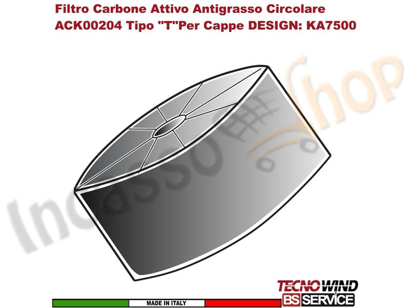 KIT 10 Filtri Carbone Attivo Antigrasso CircolareACK00204 Tipo "T"