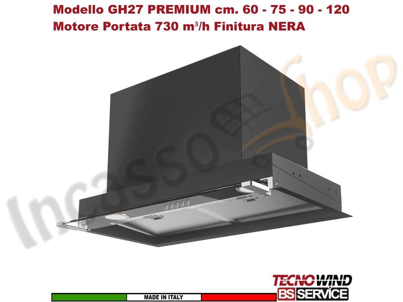 Cappa Gruppo Incasso 120 Dentro Pensile GH27 PREMIUM K170I0009 BLACK STOP DROP C.A