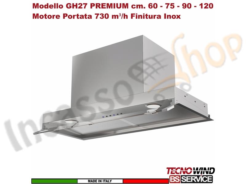 Cappa Gruppo Incasso 120 Dentro Pensile GH27 PREMIUM K170I0002 INOX STOP DROP Cl.C