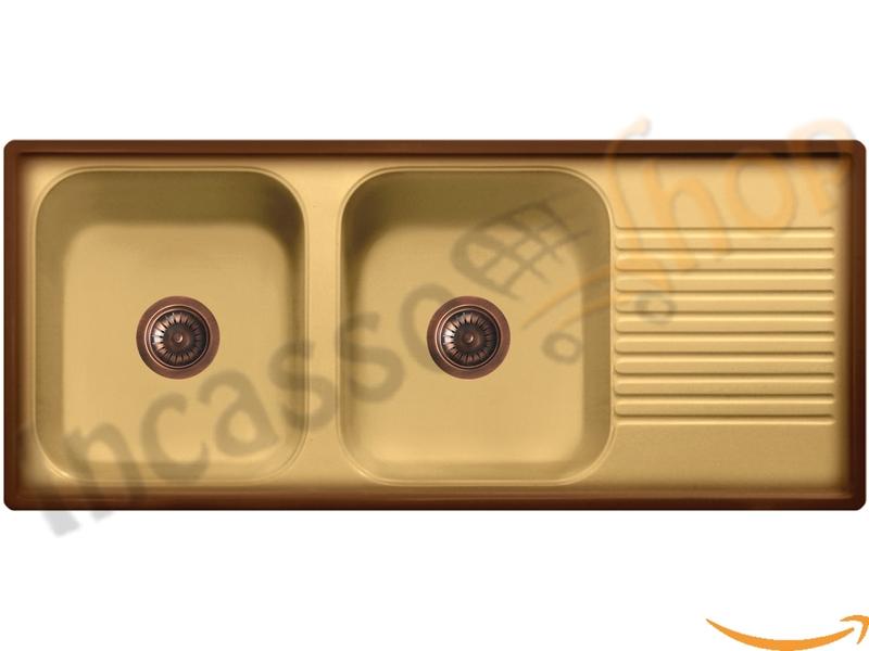 Lavello Fhuller HS Old Florence 116x50 2V Terra di Francia Pilette Vecchio Rame