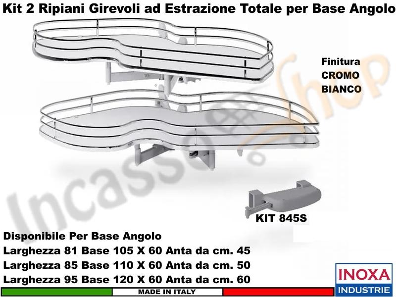 Meccanismo Angolo Estraibile Totale Ammortizzato 846BE 105X60 Anta 45 DX Cr-Bian