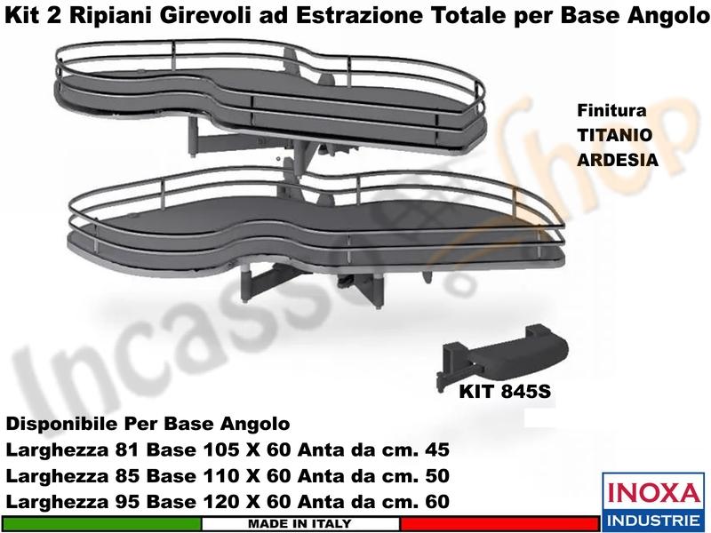 Meccanismo Angolo Estraibile Totale Ammortizzato 846BE 110X60 Anta 50 SX Titanio