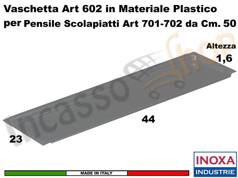 Vaschetta Raccogligocce ARDESIA INOXA 602/50TR Per Scolapiatti da 50