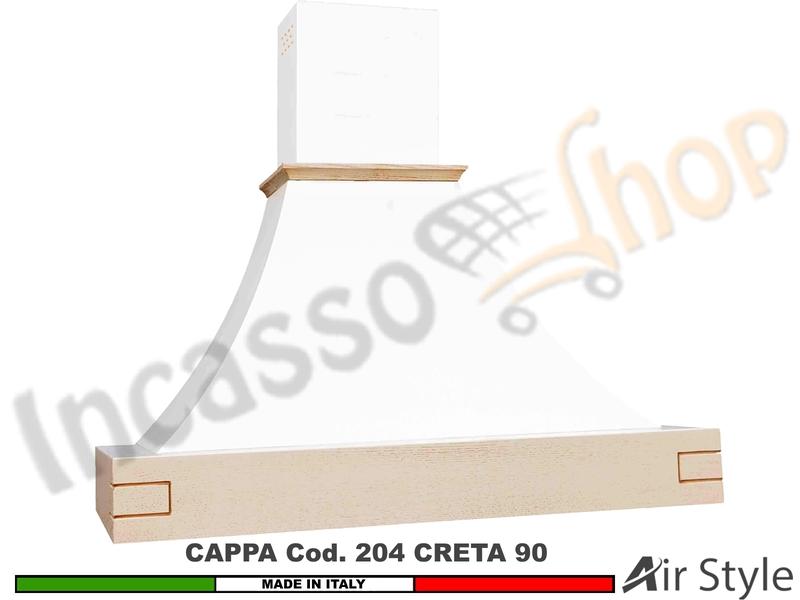 Cappa FHULLER Parete Rustica Creta 90 Legno Frassino/Tiglio Grezzo + MOTORE