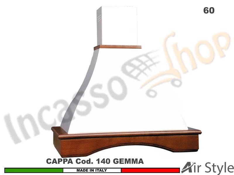 Cappa Parete Rustica GEMMA 60 Legno Frassino o Tiglio Grezzo + MOTORE 420 m³/h