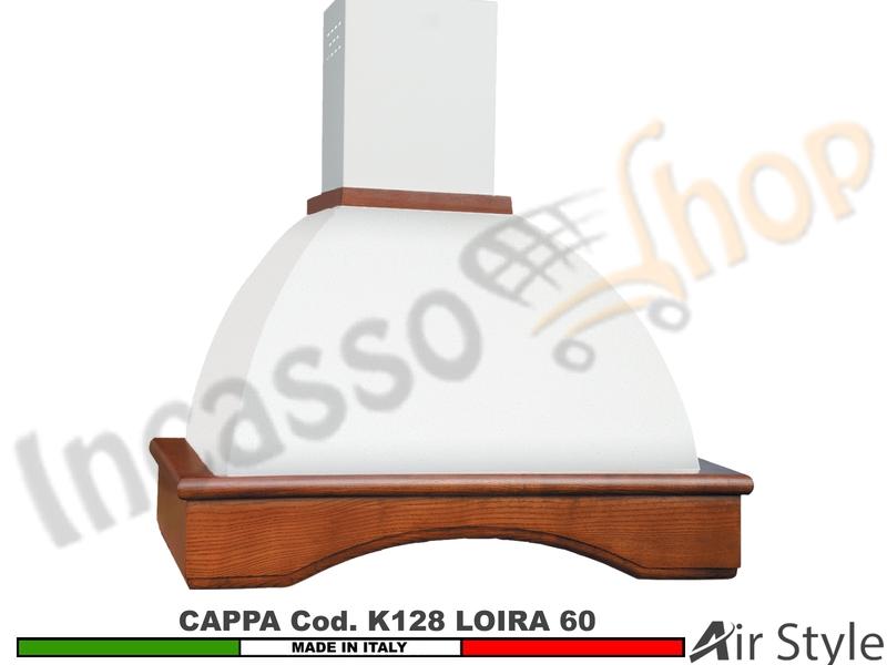 Cappa Parete Rustica LOIRA 60 Legno Frassino o Tiglio Grezzo + MOTORE 420 m³/h