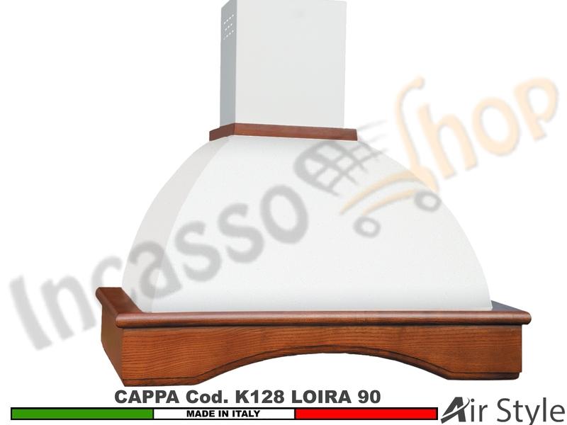 Cappa Parete Rustica LOIRA 90 Legno Frassino o Tiglio Grezzo + MOTORE 420 m³/h