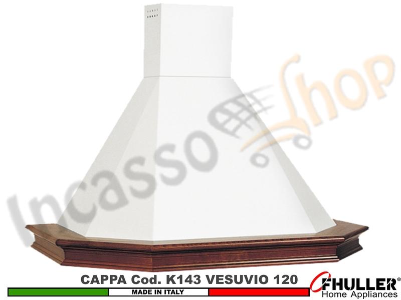 Cappa Parete Rustica VESUVIO 120 Legno Frassino o Tiglio Grezzo + MOTORE 420 m³/h