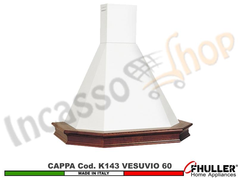 Cappa Parete Rustica VESUVIO 60 Legno Frassino o Tiglio Grezzo + MOTORE 420 m³/h