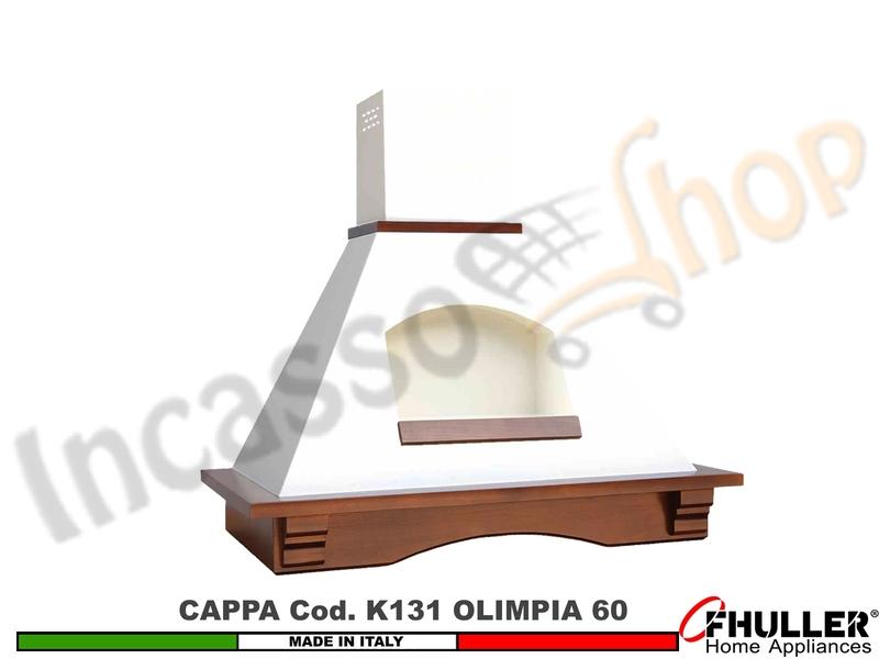 Cappa Parete Rustica OLIMPIA 60 Legno Frassino o Tiglio Grezzo + MOTORE 420 m³/h