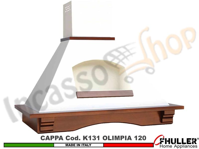 Cappa Parete Rustica OLIMPIA 120 Legno Frassino o Tiglio Grezzo + MOTORE 420 m³/h