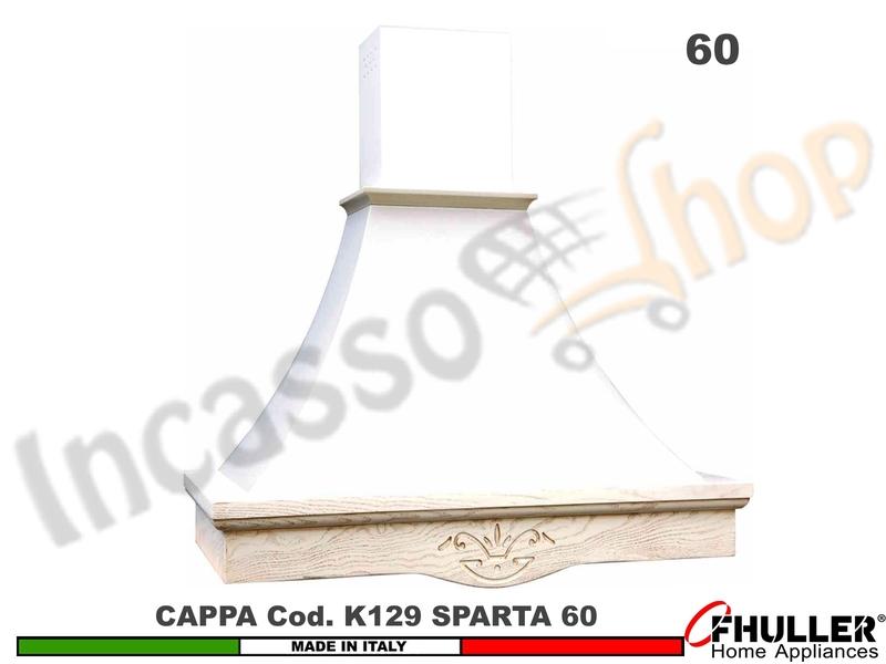 Cappa Parete Rustica SPARTA 60 Legno Frassino o Tiglio Grezzo + MOTORE 420 m³/h