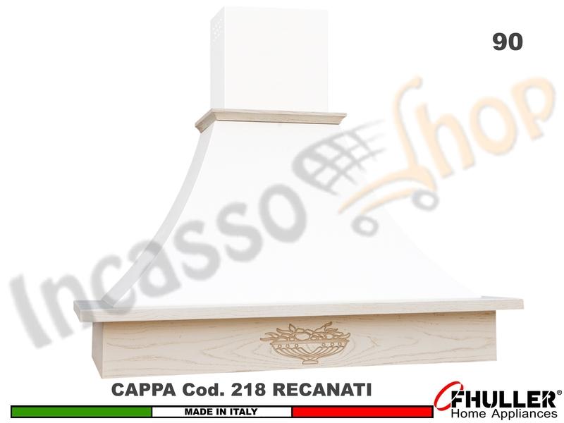 Cappa Parete Rustica RECANATI 90 Legno Frassino o Tiglio Grezzo + MOTORE 420 m³/h