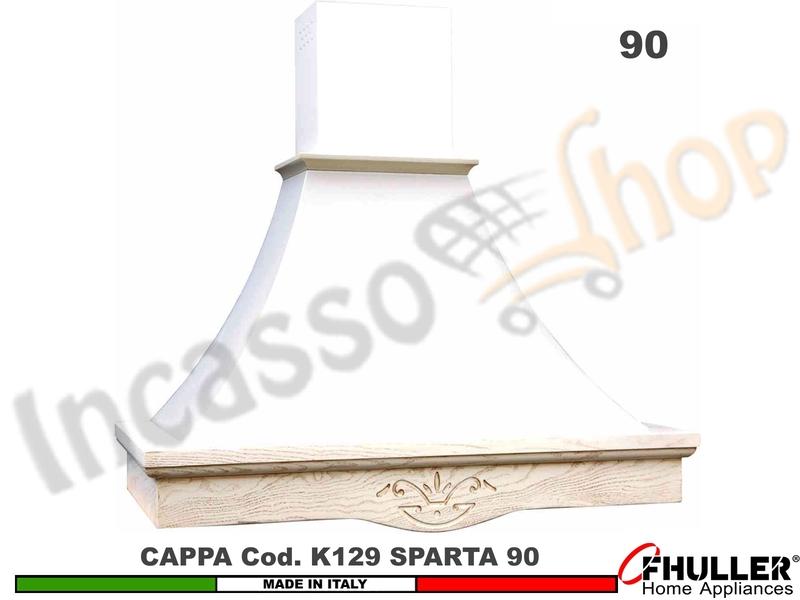 Cappa Parete Rustica SPARTA 90 Legno Frassino o Tiglio Verniciata + MOTORE 420 m³