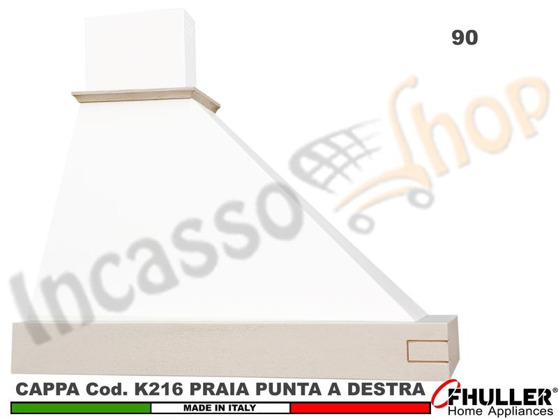 Cappa FHULLER TRAPEZIO PRAIA 90 Cornice LEGNO Vernice Campione Punta DX