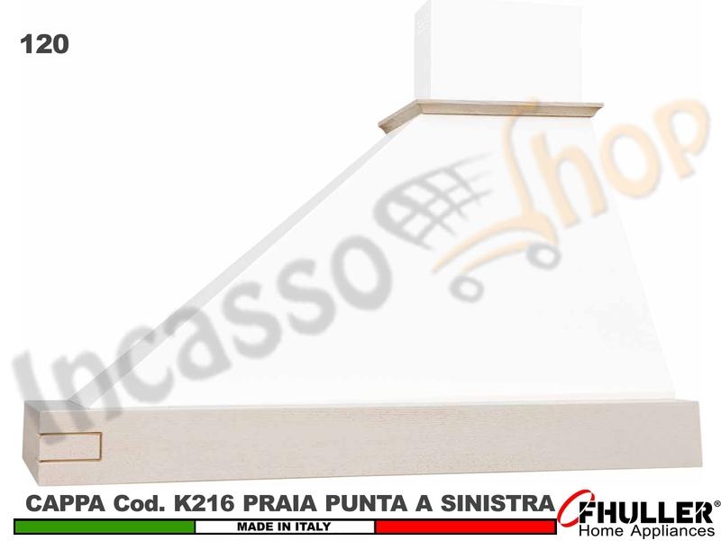 Cappa FHULLER TRAPEZIO PRAIA 120 Frassino/Tiglio Grezza + MOTORE Punta SX