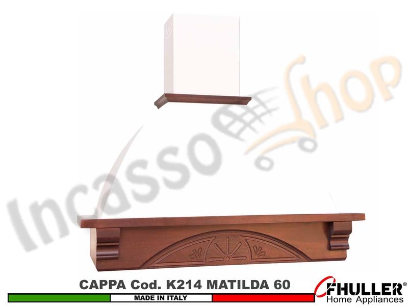 Cappa Parete Rustica MATILDA 60 Legno Frassino o Tiglio Verniciata + MOTORE 420 m³
