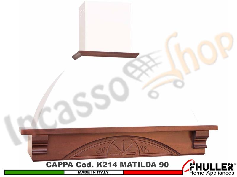 Cappa Parete Rustica MATILDA 90 Legno Frassino o Tiglio Grezzo + MOTORE 420 m³/h