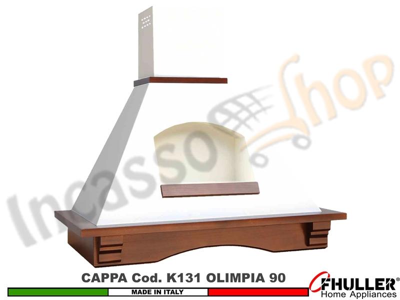 Cappa Parete Rustica OLIMPIA 90 Legno Frassino o Tiglio Grezzo + MOTORE 420 m³/h