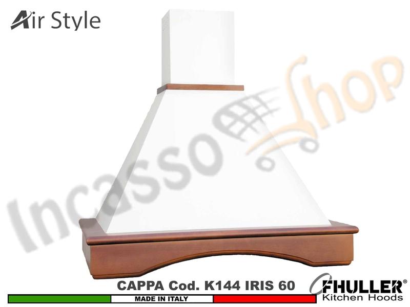 Cappa Parete Rustica IRIS 60 Legno Frassino o Tiglio Grezzo + MOTORE 420 m³/h