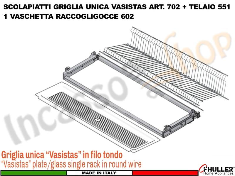 Kit Scolapiatti Vasistas Pensile 60 702/60 + Vaschetta 602 + Telaio 502