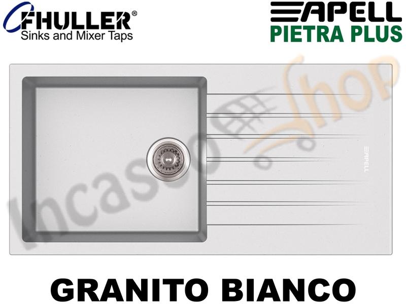 Lavello Incasso Apell-Fhuller PTPL1001GW 100X50 1 Vasca + Gocc. Granito Bianco