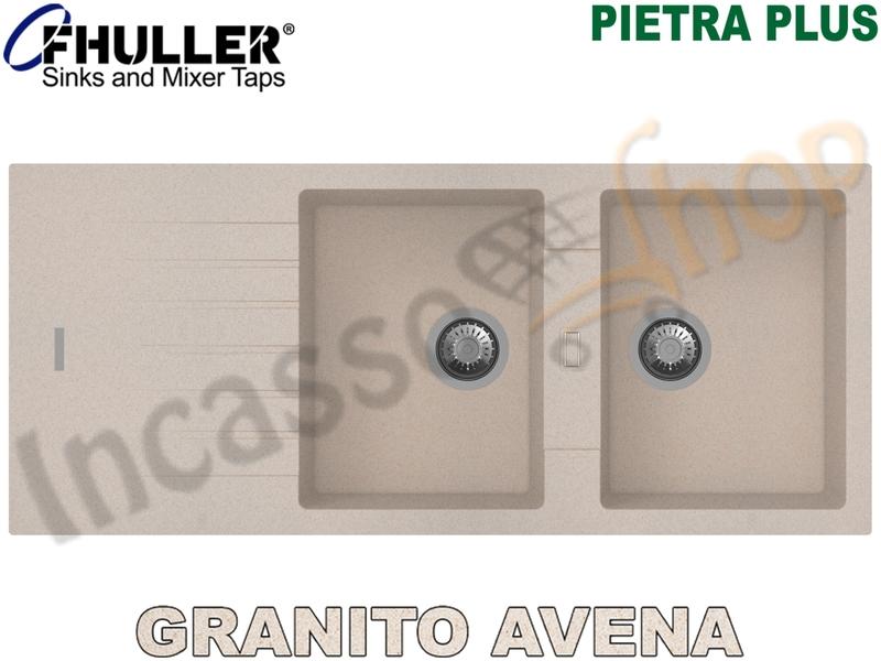Lavello Incasso Apell-Fhuller PTPL1162GO 116X50 2 Vasche + Gocc. Granito Avena