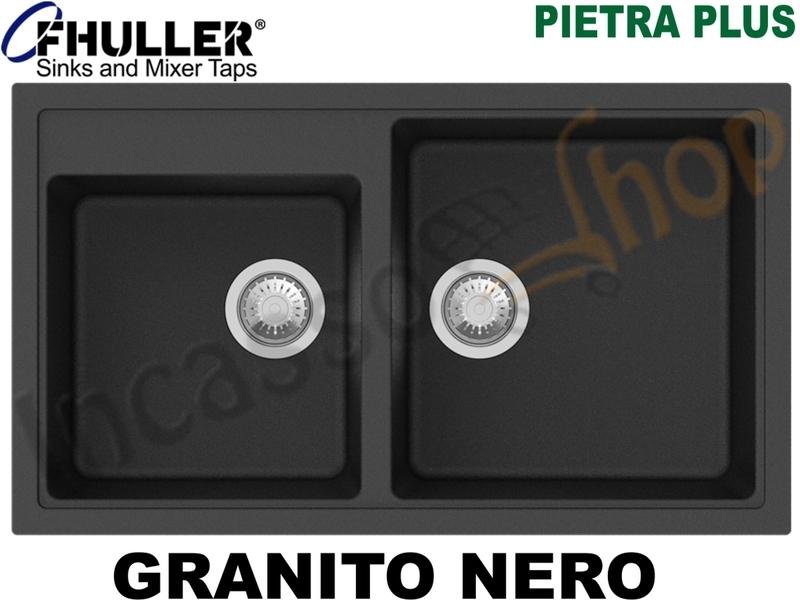 Lavello Incasso Apell-Fhuller PTPL862GB 86 X 50 2 Vasche Granito Nero